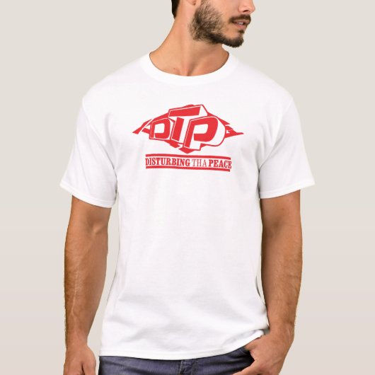 DTP Red op zwarte dames T-Shirt (Voorkant)