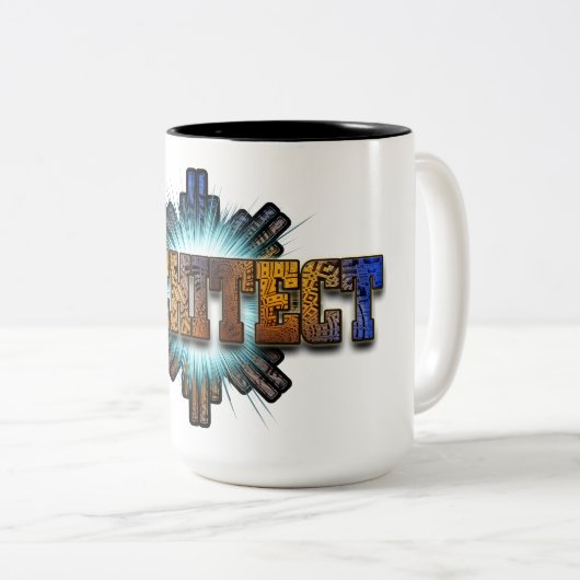 DTW-architecten — Merch Tweekleurige Koffiemok (Voorkant rechts)