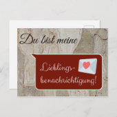 Du bist meine Lieblingsbenachrichtigung! Briefkaart (Voorkant / Achterkant)