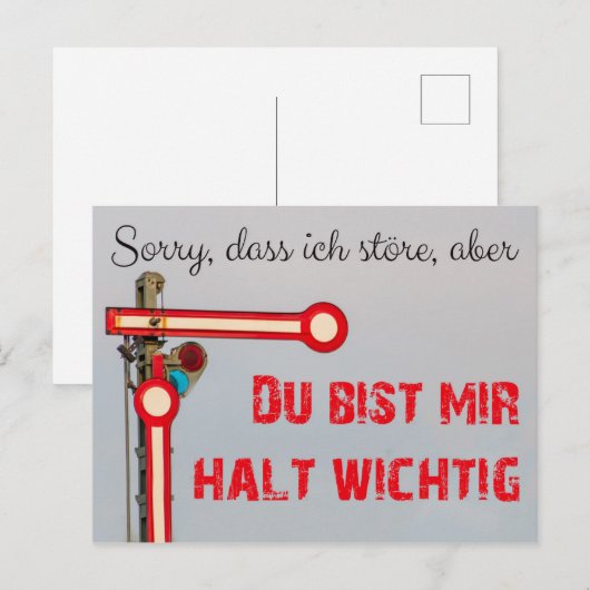 Du bist mir halte wichtig! briefkaart (Voorkant / Achterkant)