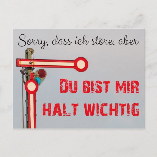 Du bist mir halte wichtig! briefkaart (Voorkant)