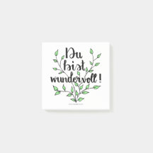 Du bist wundervoll Post-it Klebezettel