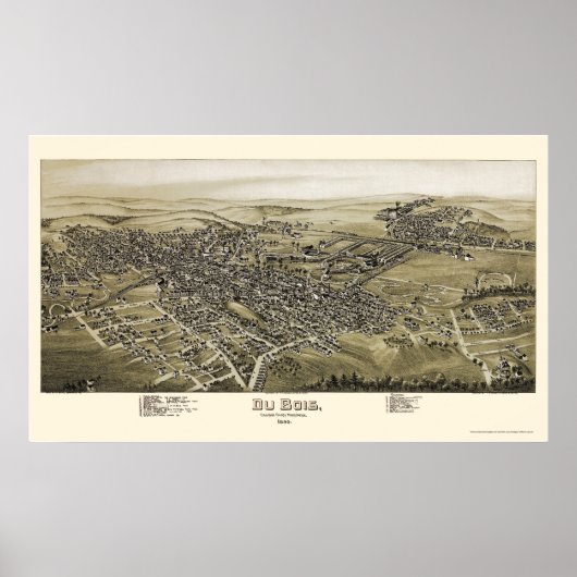 Du Bois, PA Panorama Kaart - 1895 Poster (Voorkant)