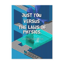 Du gegen die Physik – Marble Madness Postkarte