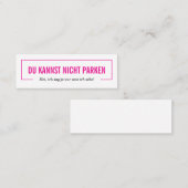 du kannst nicht parken! mini visitekaartje (Voorkant / Achterkant)