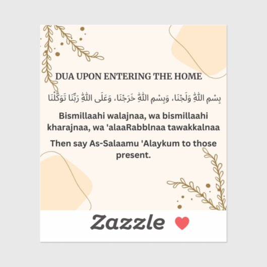 DUA BIJ BINNENKOMST IN DE WONING STICKER (Vel)