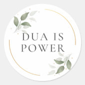 Dua is macht ronde sticker (Voorkant)