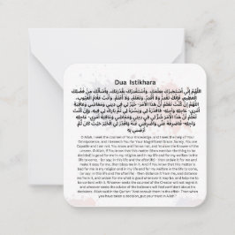 Dua Istikhara |Dagelijks Adhkar Notitiekaartje