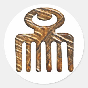 Duafe. Afrikaanse Adinkra symbool van schoonheid Ronde Sticker
