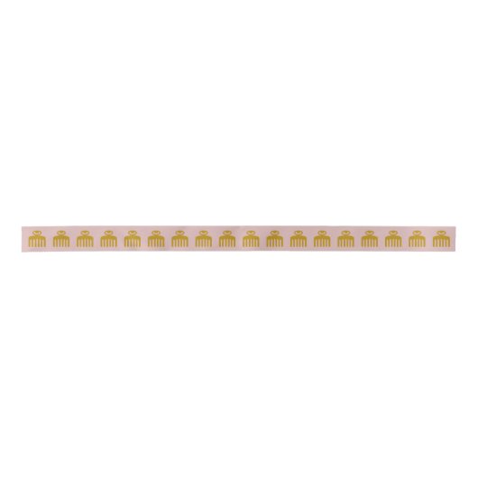 Duafe | Symbool Adinkra | Metallic Dark Gold Satijnen Lint (Voorkant)