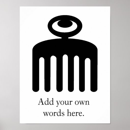 Duafe | Symbool Adinkra voor Feminine Beauty Poster (Voorkant)
