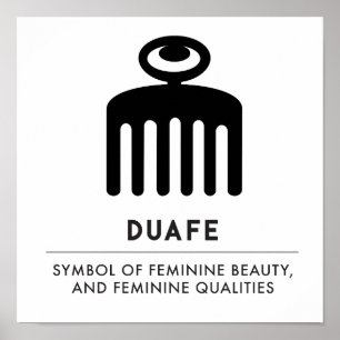 Duafe Symbool Adinkra voor Feminine Beauty Poster