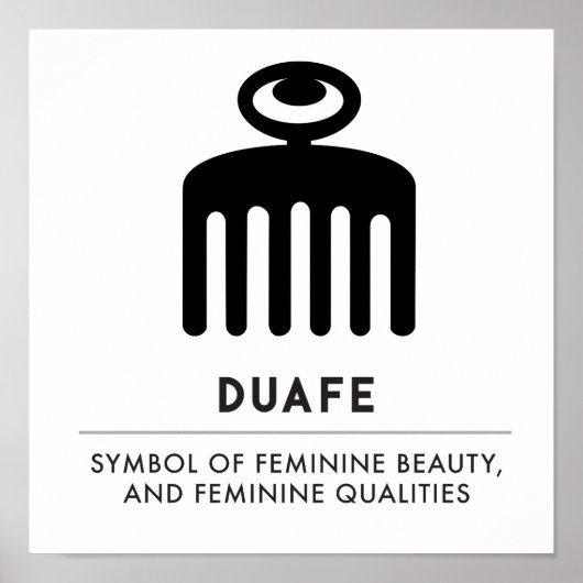 Duafe | Symbool Adinkra voor Feminine Beauty Poster (Voorkant)