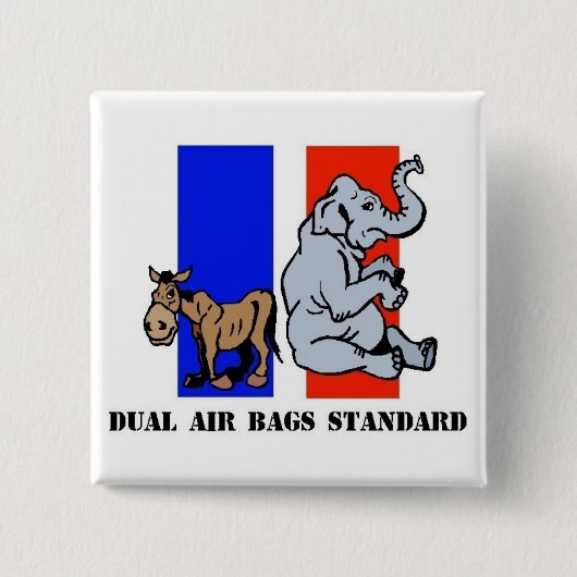 DUAL AIR BAGS STANDARD POLITIEKE BUTTON DEMOCRAT (Voorkant)
