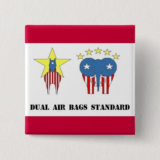 DUAL AIR BAGS STANDARD POLITIEKE BUTTON DEMOCRAT (Voorkant)