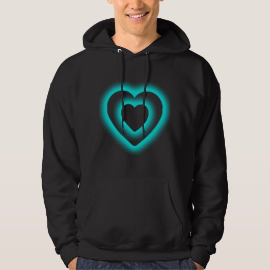 Dual Blue Heart Symbol Design Hoodie (Voorkant)