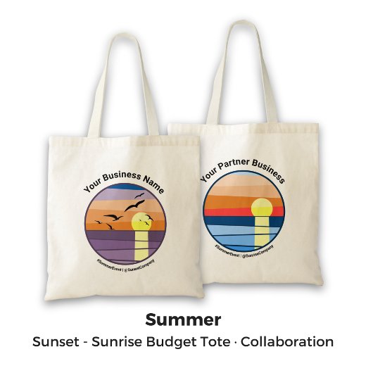 Dual Brand Sunset/Sunrise Promo Collaboration Tote Bag