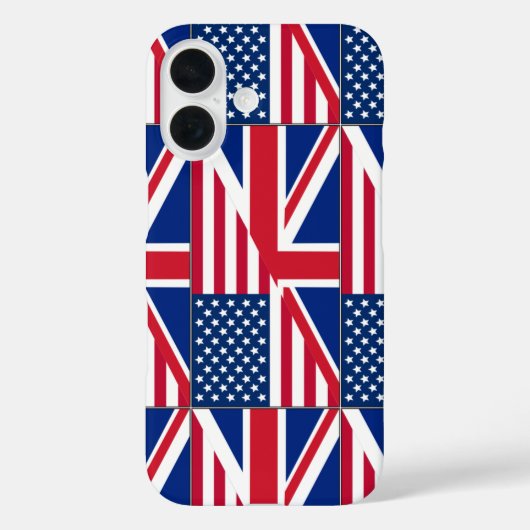 Dual Citizen American & British Flag Case-Mate iPhone Case (Achterkant)