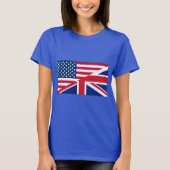 Dual Citizen American en British Flag T-Shirt (Voorkant)
