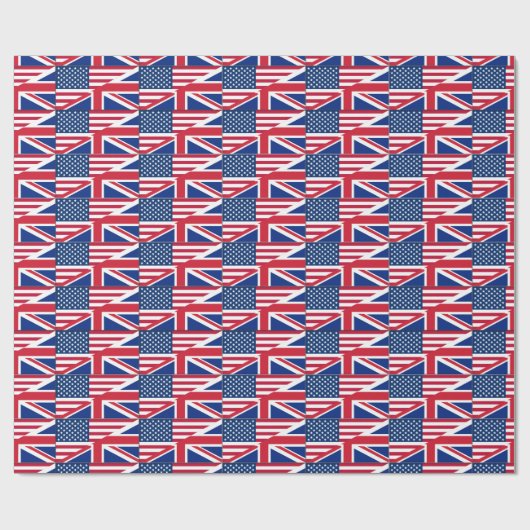 Dual Citizen Amerikaans Brits Vlag Wrapping Papier (Vlak)