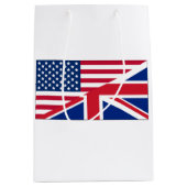 Dual Citizen Amerikaanse & Britse vlag Gift Bag Medium Cadeauzakje (Voorkant)