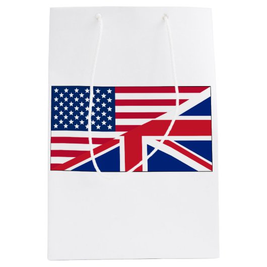 Dual Citizen Amerikaanse & Britse vlag Gift Bag Medium Cadeauzakje (Voorkant)