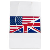 Dual Citizen Amerikaanse & Britse vlag Gift Bag Medium Cadeauzakje (Achterkant)