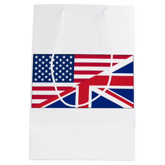 Dual Citizen Amerikaanse & Britse vlag Gift Bag Medium Cadeauzakje (Achterkant)