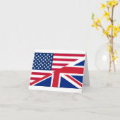 Dual Citizen Amerikaanse Britse vlag Note Kaart (Gele Bloem)