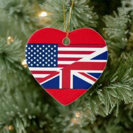 Dual Citizen Amerikaanse & Britse vlag Ornament