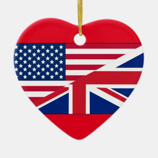 Dual Citizen Amerikaanse & Britse vlag Ornament (Voorkant)