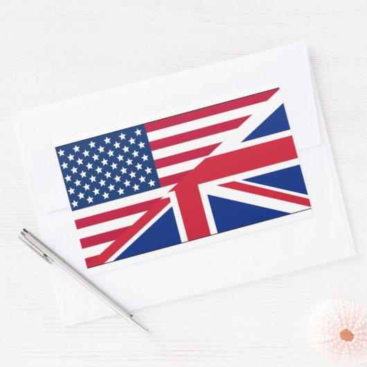 Dual Citizen Amerikaanse & Britse vlag Sticker (Envelop)