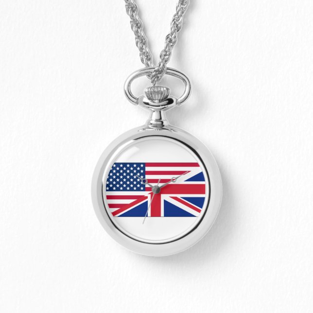 Dual Citizen Amerikaanse Britse vlag Womens Watch Horloge (Voorkant)