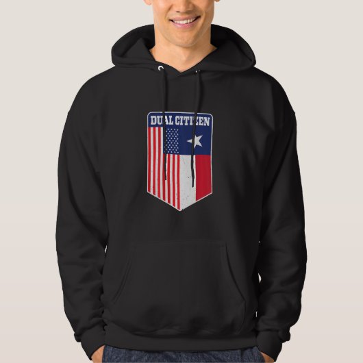 Dual Citizen Texas en America Proud Back Print Hoodie (Voorkant)