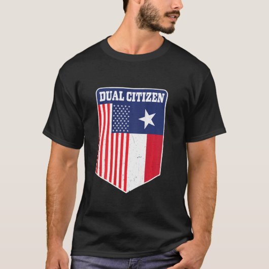 Dual Citizen Texas en America Proud Back Print T-shirt (Voorkant)