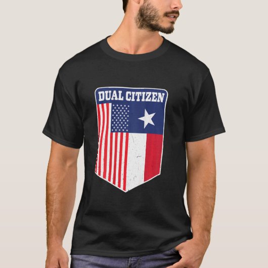 Dual Citizen Texas en America Proud Back Print T-shirt (Voorkant)