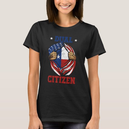 Dual Citizen Texas Pride VS en Texas Flag Texan T-shirt (Voorkant)