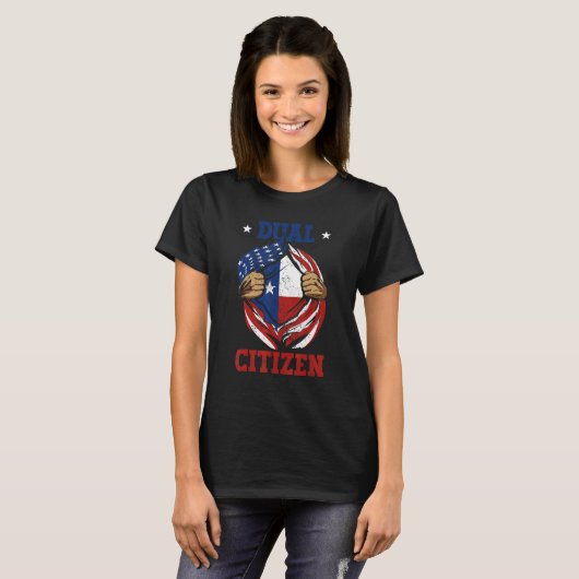 Dual Citizen Texas Pride VS en Texas Flag Texan T-shirt (Voorkant volledig)