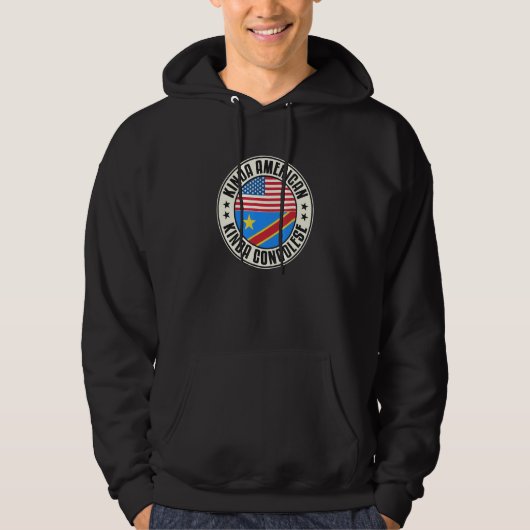 Dual Citizenship American Congolese Congo Usa Flag Hoodie (Voorkant)