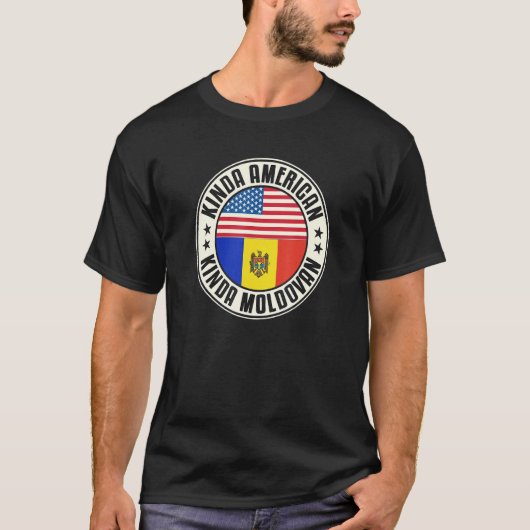 Dual Citizenship American Moldovan Moldova Usa Fla T-shirt (Voorkant)