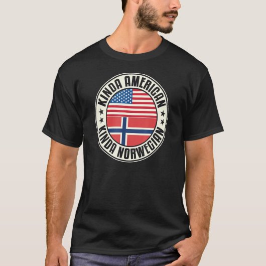 Dual Citizenship American Norwegian Norway Usa Fla T-shirt (Voorkant)