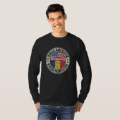 Dual Citizenship American Romanian Romania Usa Fla T-shirt (Voorkant volledig)