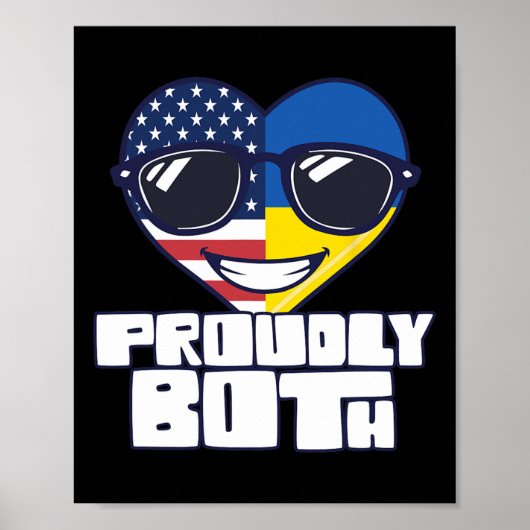 Dual Citizenship Proudly Both Usa Ukraine Poster (Voorkant)