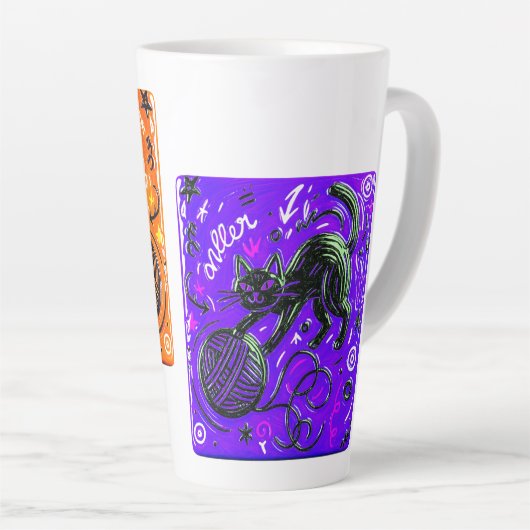 Dual Color Cat   Latte Mok (Rechterhoek)