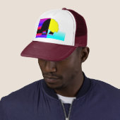 Dual Color Profile – Modern Art Trucker Cap (In situ)
