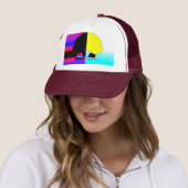 Dual Color Profile – Modern Art Trucker Cap (In situ)
