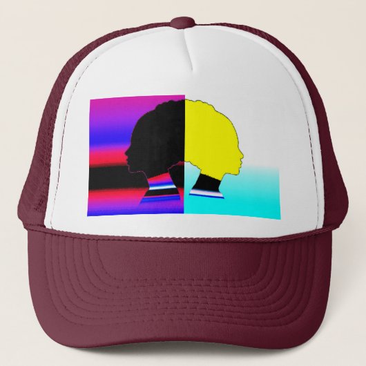 Dual Color Profile – Modern Art Trucker Cap (Voorkant)