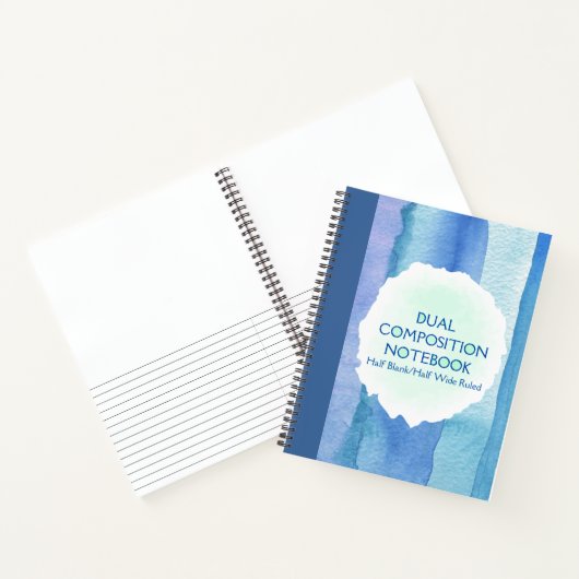 DUAL COMPOSITION BLUE HALF BLANK/WIDE RULL NOTITIEBOEK (Binnen)