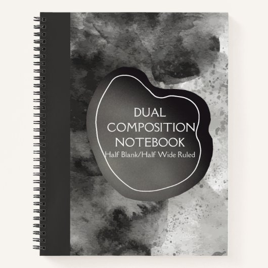 DUAL COMPOSITION GRAY HALF BLANK/WIDE RULL NOTITIEBOEK (Voorkant)