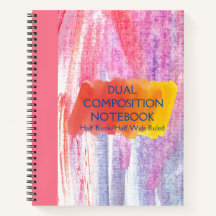 DUAL COMPOSITION PINK HALF BLANK/WIDE RULL